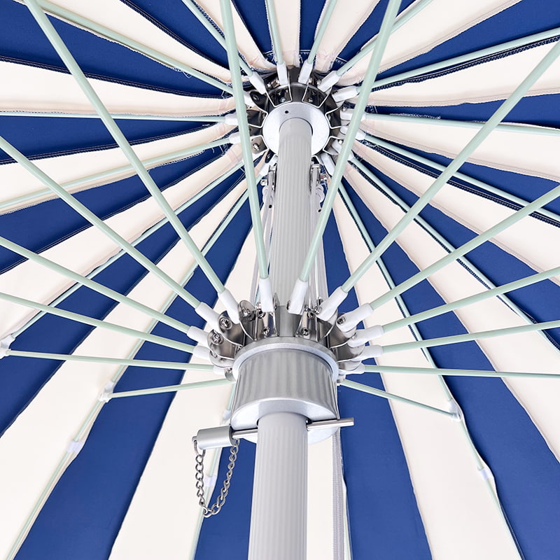 2.5M Mavi Ve Beyaz Patchwork Pagoda Şemsiyesi
